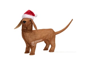 Chien de noël lumineux 40 led l. 70 cm à piles