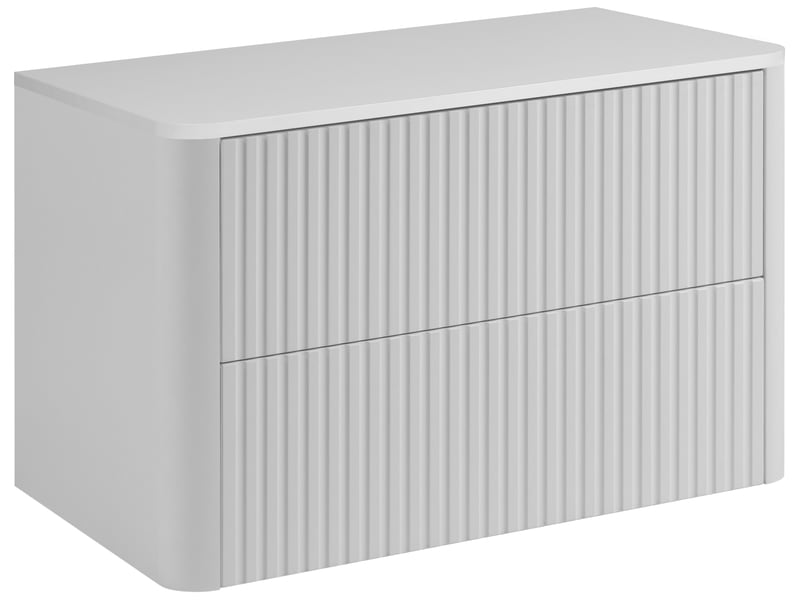 Meuble sous vasque suspendu linea 80 cm blanc avec plan de travail - Conforama A