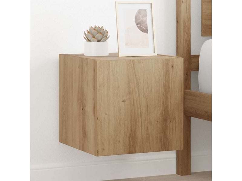  Meuble tv - banc tv - meuble de rangement mural 30,5 x 35 x 30 cm chêne artisan  - Conforama E