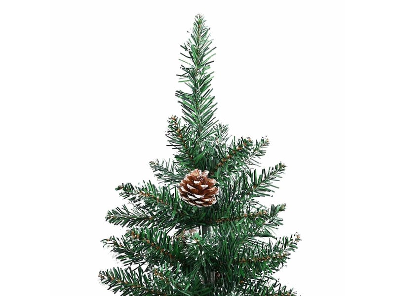 Sapin de noël, arbre de noël mince bois véritable et neige blanche vert 150 cm  - Conforama D