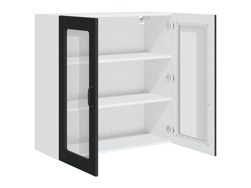  Meuble mural de cuisine, cabinet en verre mural noir 80x31x80cm shl6248  - Conforama E