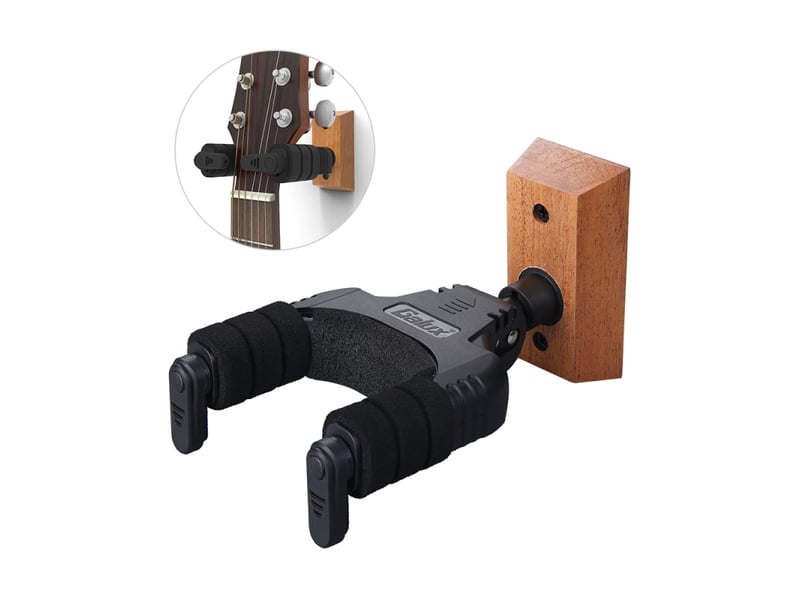  Crochets muraux support mural pour guitare à verrouillage automatique gh-110w, base en bois d'acajou pour guitare acoustique, folk, classique, électrique, basse, noir  - Conforama C