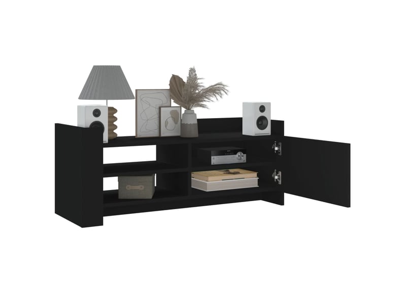  Meuble tv - banc tv - meuble de rangement noir 100x35x40 cm bois d'ingénierie  - Conforama C