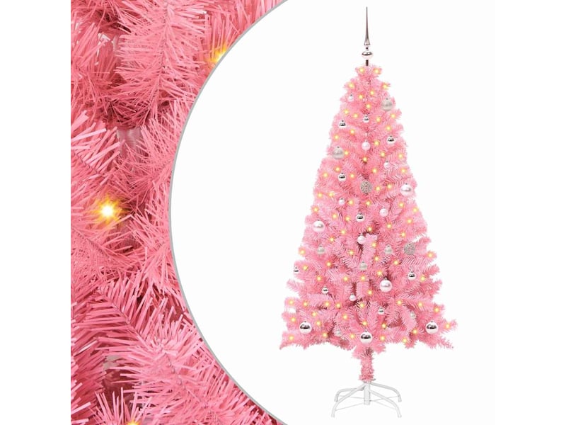  Sapin de noël, arbre de noël rose 150 cm pvc shl1367  - Conforama B