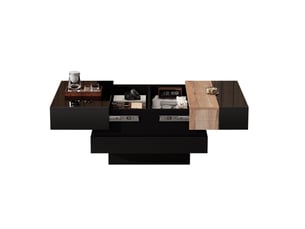 Table basse carré(e) coloris noir <strong>MAISENTIEL</strong> <strong></strong> - 70 cmx70 cm