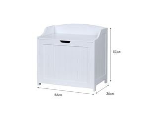 Coffre à linge élégant 56 x 36 x 53 cm avec charnière douce design intemporel en mdf blanc 13_0017817