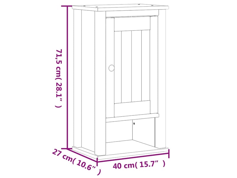 Ensembles de salle de bain, meubles de salle de bain 4 pcs berg noir bois de pin massif cf64783 - Conforama E