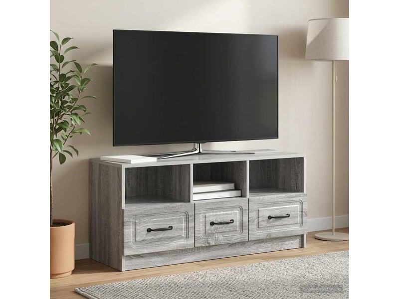  Meuble tv - banc tv - meuble de rangement sonoma gris 102 x 34,5 x 47 cm bois d'ingénierie  - Conforama D