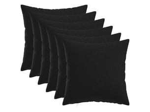 Lot de 6 coussins avec oreiller, coussins décoratifs heerlen noir tissu cf50731