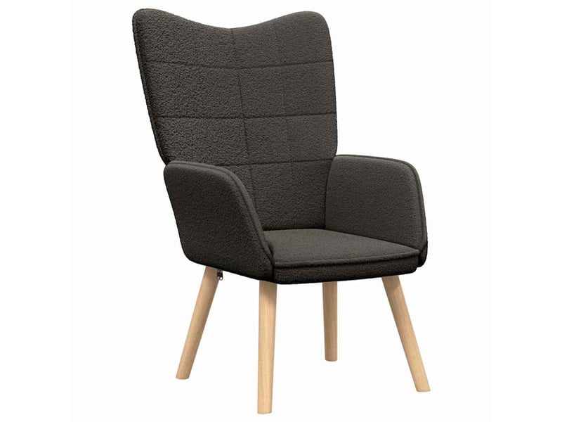  Fauteuil salon, fauteuil relax gris foncé 62 x 67 x 95,5 cm tissu sherpa  - Conforama A
