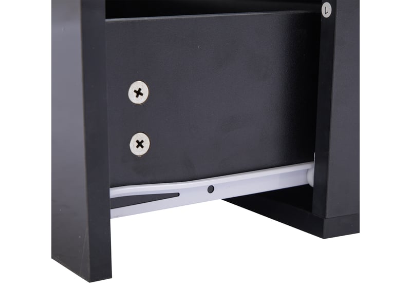 Table basse avec 4 tiroirs et plateau relevable avec led, en panneaux de particules, noir, 90 × 55 × 41 cm - uvrion - Conforama E