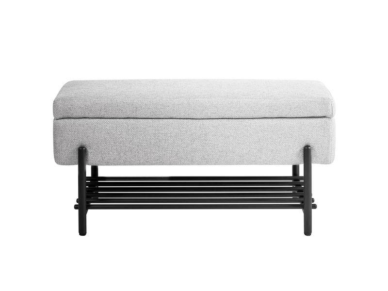 Banc de rangement solvang tissu gris - Conforama E