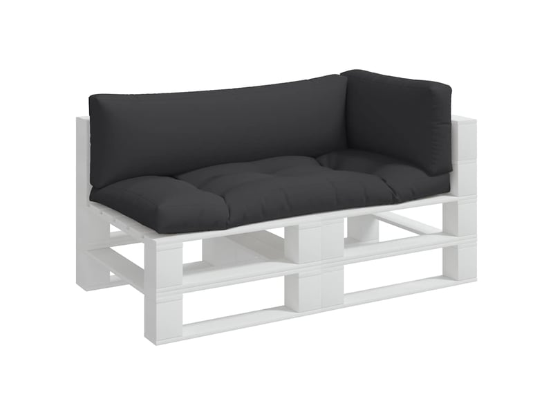  Lot de 3 coussins de palette, coussins de canapé noir tissu cf59692  - Conforama C