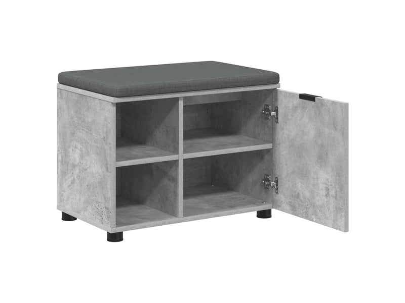  Banc d'entrée, banc interieur avec coussin gris béton 60x38x46 cm shl88301  - Conforama E