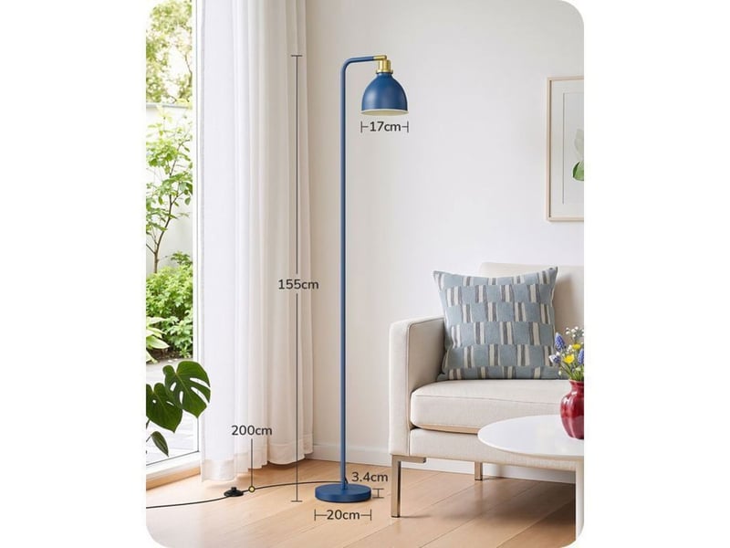  Lampe sur pied industrielle 155 cm tete orientable bleu marine e27 led 2700k 370618_AADDE38148_6_DROPFR - Conforama E