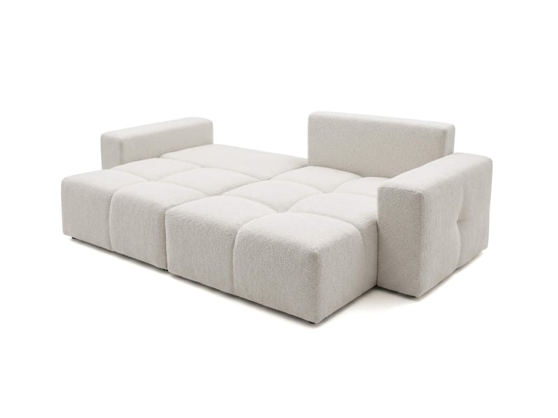  Celine - canapé d'angle convertible et réversible 4 places en bouclette  - Conforama C