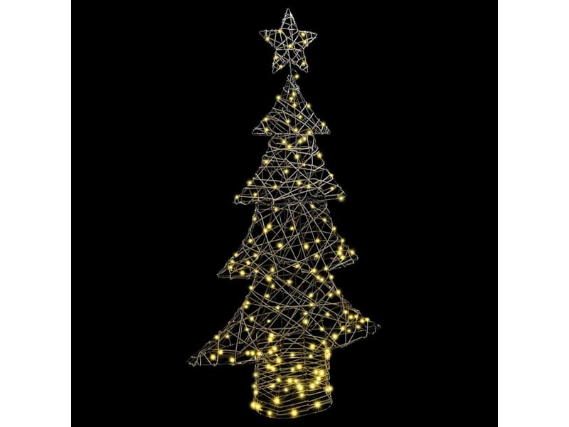  Sapin de noël - arbre de noël 160 led blanc chaud 150 cm rotin  - Conforama E