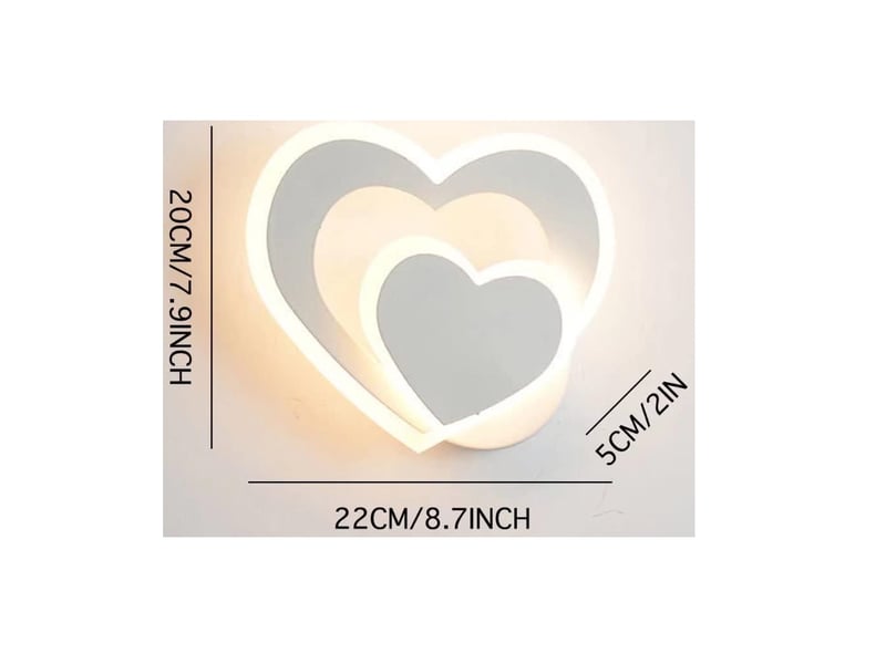 Lampe mural led en forme de cœur blanc veilleuse de dessin animé pour chambre d'enfant lumière de couleur chaude - Conforama A