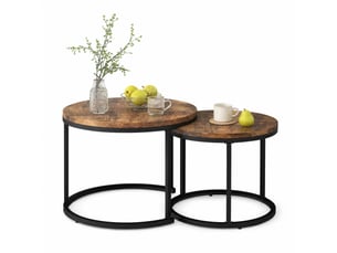 Table basse rond(e) coloris marron <strong>MAISENTIEL</strong> <strong></strong> - 45.5 cmx45.5 cm