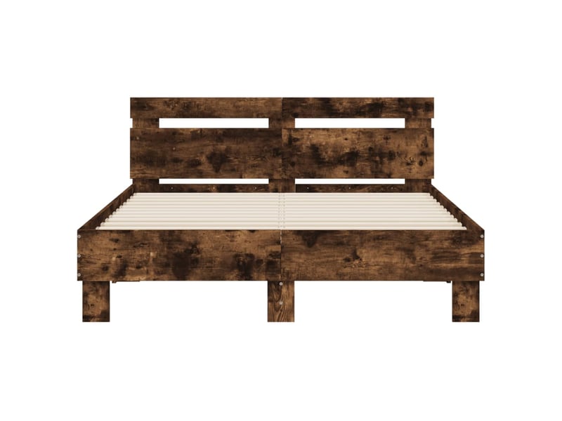  Lit double- lit adulte -  cadre de lit sans matelas chêne fumé 135x190 cm  - Conforama D