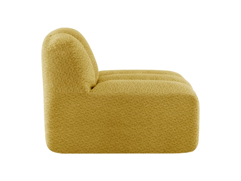 Canapé sans accoudoirs brravo en tissu bouclé jaune, assise moelleuse  - Conforama E