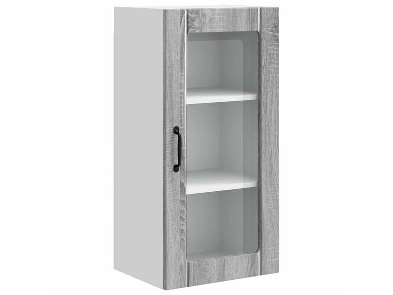  Meuble mural de cuisine, cabinet en verre mural gris sonoma 40x31x80cm  - Conforama A