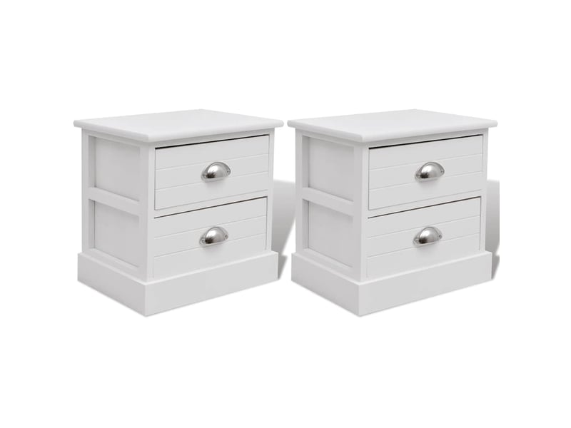  Lot de 2 table de chevet - cabinet de chevet - table de nuit en style français blanc  - Conforama A