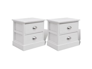 Lot de 2 table de chevet - cabinet de chevet - table de nuit en style français blanc
