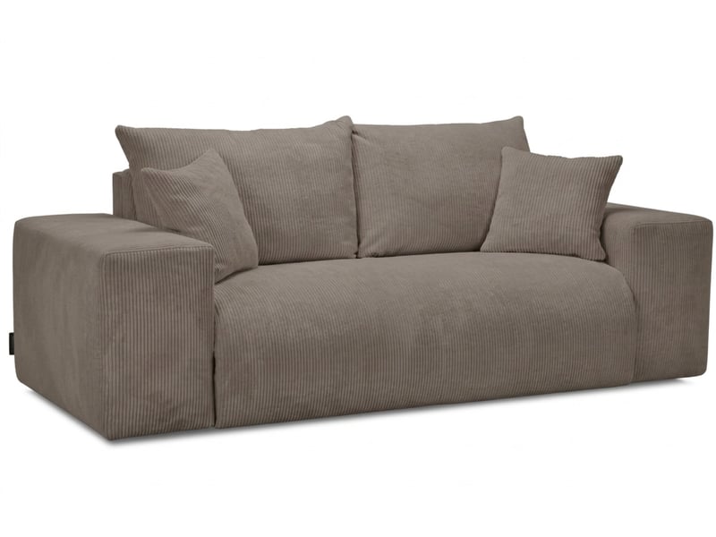  Bobochic canapé droit convertible ouverture express voltaire tissu velours côtelé marron 140x200 VOLTAIRE - Conforama A