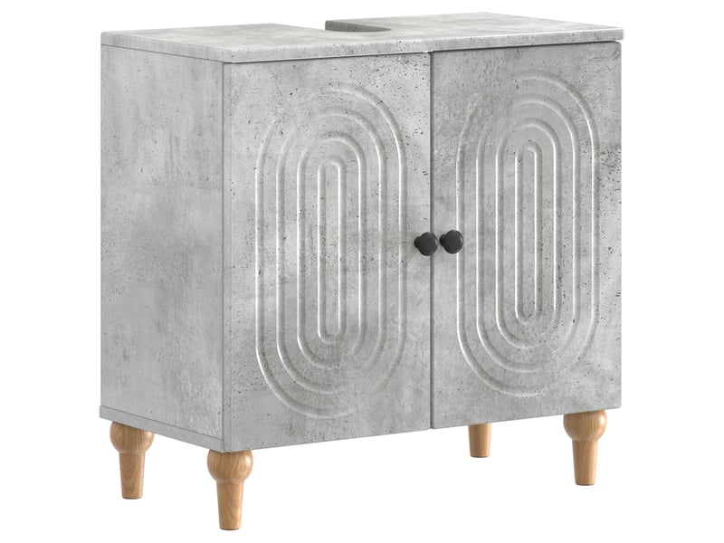 Ensemble de meuble de salle de bain 3 pièces alkmaar gris béton cf63301 - Conforama D
