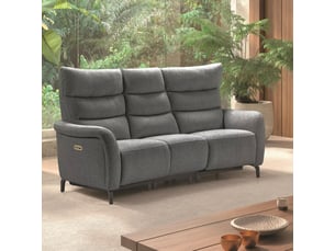 Canapé droit relax électrique <strong>ALTOBUY</strong> <strong>VARENNE</strong> 3 places Polyester gris