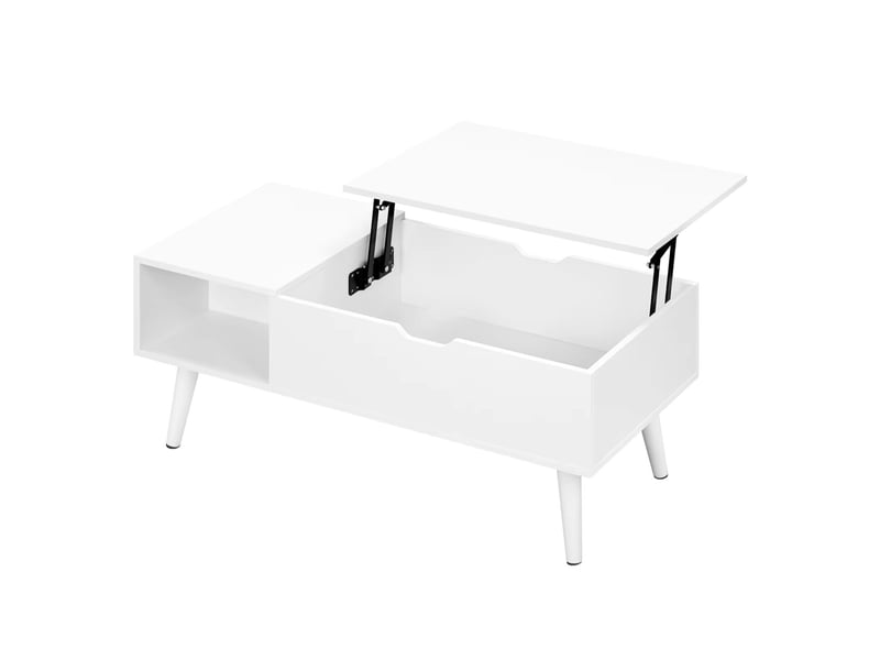  Table basse relevable rangement spacieux table basse avec rangement table multifonctionnelle plateau réglable en hauteur usage en table à manger surface de travail temporaire une table incluse  - Conforama A