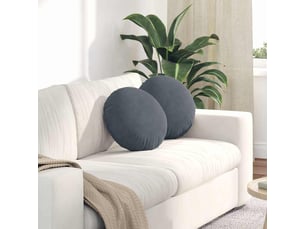 Lot de 2 coussins de siège, coussins décoratifs gris foncé ø 40 x 13 cm velours cf59931