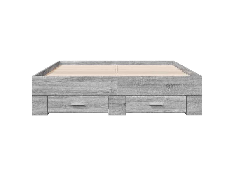  Lit double- lit adulte -  cadre de lit avec tiroirs sans matelas sonoma gris 120x190 cm  - Conforama C