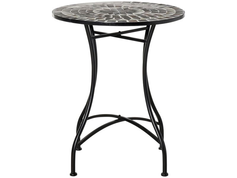 Table de jardin et d'extérieur en métal noir et céramique - Conforama B