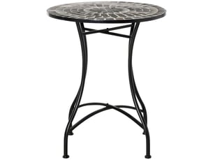 Table de jardin et d'extérieur en métal noir et céramique