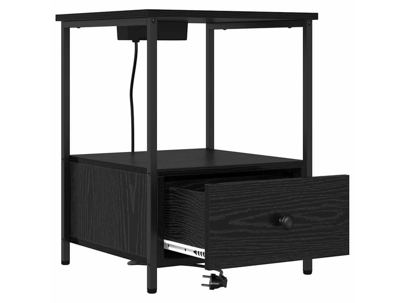 Table de chevet - cabinet de chevet - table de nuit chêne noir 42 x 41 x 56 cm bois d'ingénierie - Conforama D