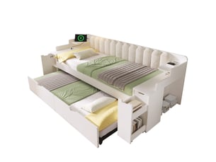 Lit gigogne 90x200 cm HAVRYA coloris blanc