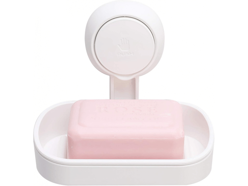  Porte-savon à ventouse, sans perçage et réutilisable. Supporte jusqu'à 5 kg de brique, étanche et facile à installer (blanc).  - Conforama A