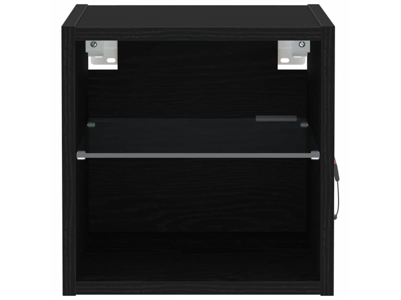  Table de chevet - cabinet de chevet - table de nuit murale led noir 30 x 28,5 x 30 cm  - Conforama D