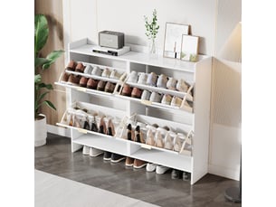 Meuble à chaussures 110x24x90 cm, hauteur 90 cm, largeur 110 cm, panneau de particules, idéal couloir étroit