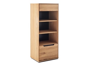 Bibliothèque meuble de rangement coloris chêne sauvage - longueur 53 x profondeur 41 x hauteur 129 cm