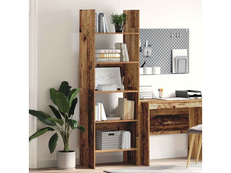 Bibliothèque 5 niveaux, armoire à livres 60 x 35 x 180 cm bois d'ingénierie shl7619 - Conforama B