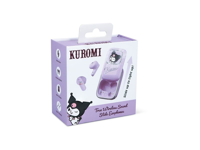  Ecouteurs tws slide bluetooth 5.3 violet kuromi etui led usb-c OTL5055371631693 - Conforama E
