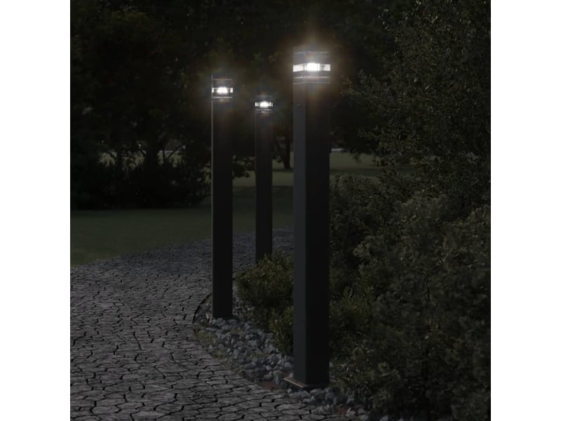  Lampadaire d'extérieur avec sortie 110 cm aluminium noir 02_0042528  - Conforama B