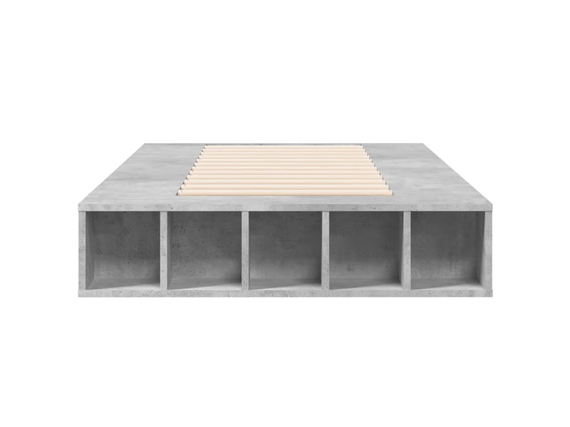  Lit simple- lit adulte -  cadre de lit avec rangement avec étagère gris béton 80 x 200 cm  - Conforama C