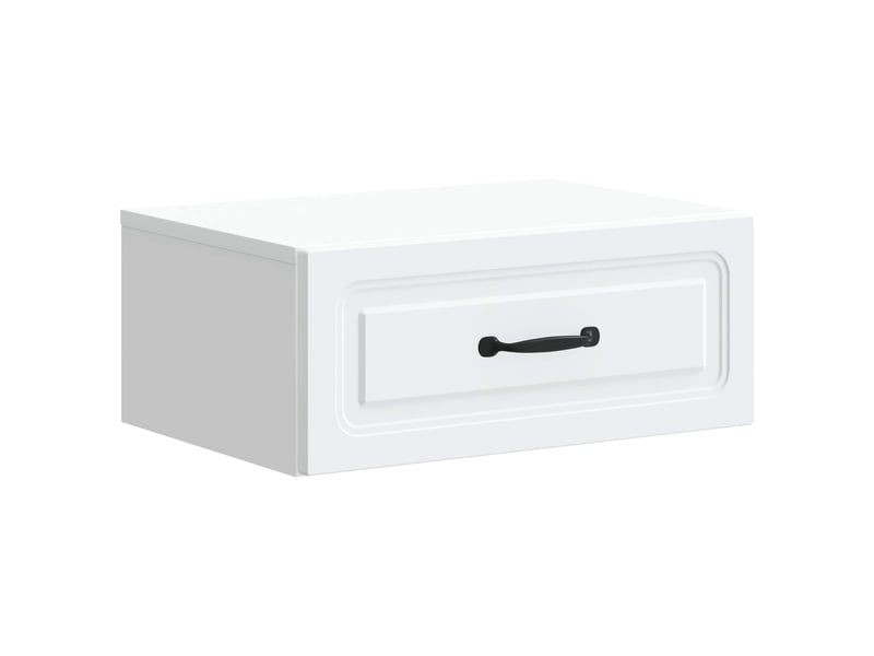  Table de chevet - cabinet de chevet - table de nuit mural avec tiroir blanc 49 x 34,5 x 20 cm  - Conforama A