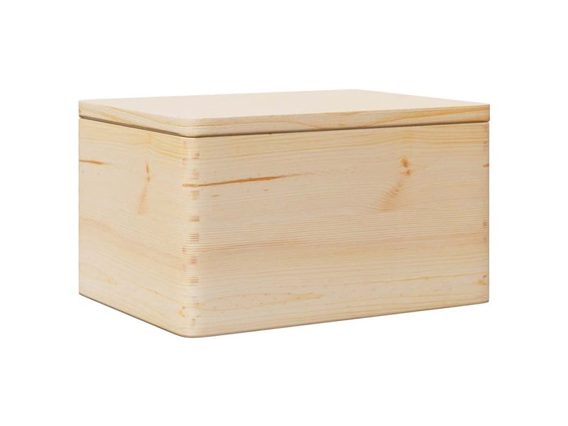  Boîte de rangement, coffre de rangement avec couvercle 40x30x23 cm bois de pin massif  - Conforama A