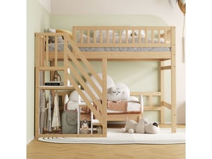 Lit mezzanine 140x200 cm SOGEU   coloris gris