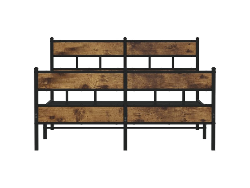  Lit double- lit adulte -  cadre de lit en métal sans matelas chêne fumé 150x200 cm  - Conforama C